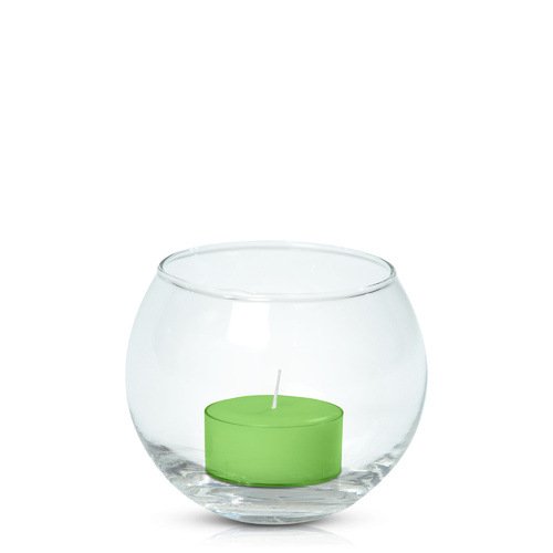 Lime Moreton Eco Tealight in Fishbowl, Pack of 24