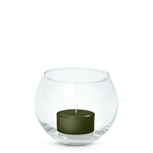 Olive Tealight in Fishbowl, Pack of 24