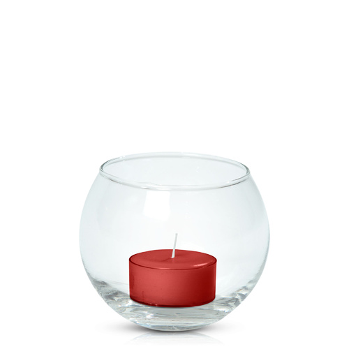 Red Tealight in Fishbowl, Pack of 24