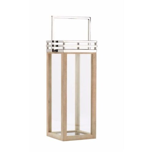 Timber and Glass 73cm Slatted Lantern