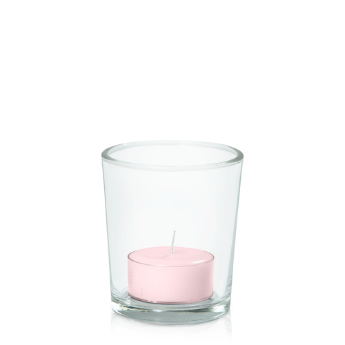 Blush Pink Tealight in Glass Votive, Pack of 24