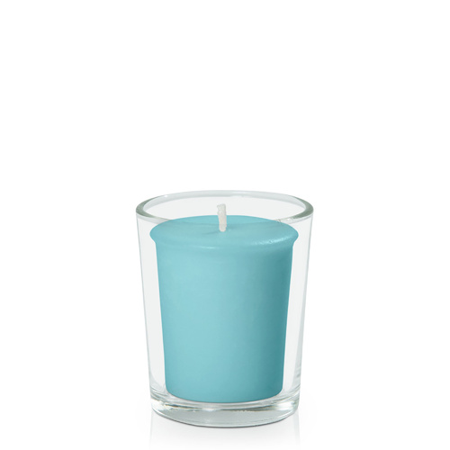 Teal Votive in Glass Votive, Pack of 24