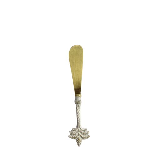 Brass and White 15.5cm Cheese Knife