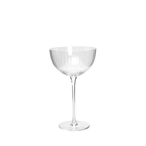 Clear Ribbed Glass Martini Flute, Pack of 4