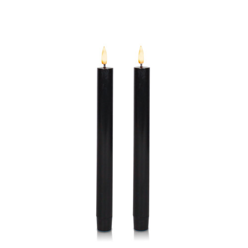 Black 24.5cm LED Dinner Candle, Pack of 2