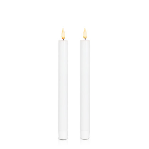 White 24.5cm LED Dinner Candle, Pack of 2
