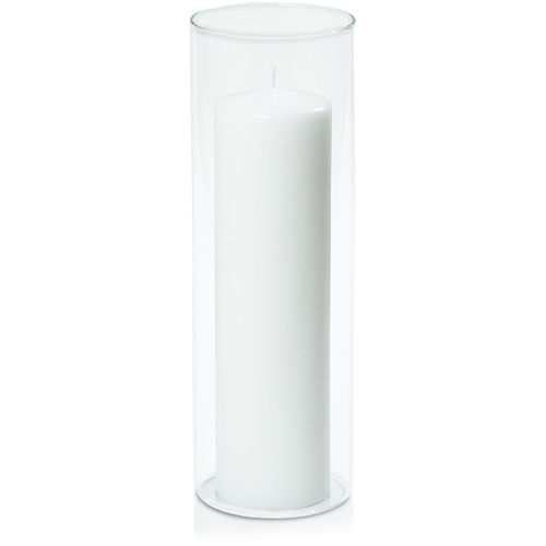 7cm x 25cm Event Pillar in 10cm x 30cm Glass