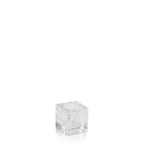 Clear 4cm x 4cm Glass Cube Taper Holder Pack
