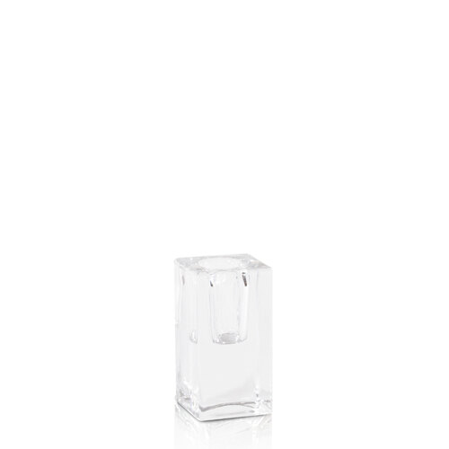 Clear 4cm x 8cm Glass Cube Taper Holder Pack