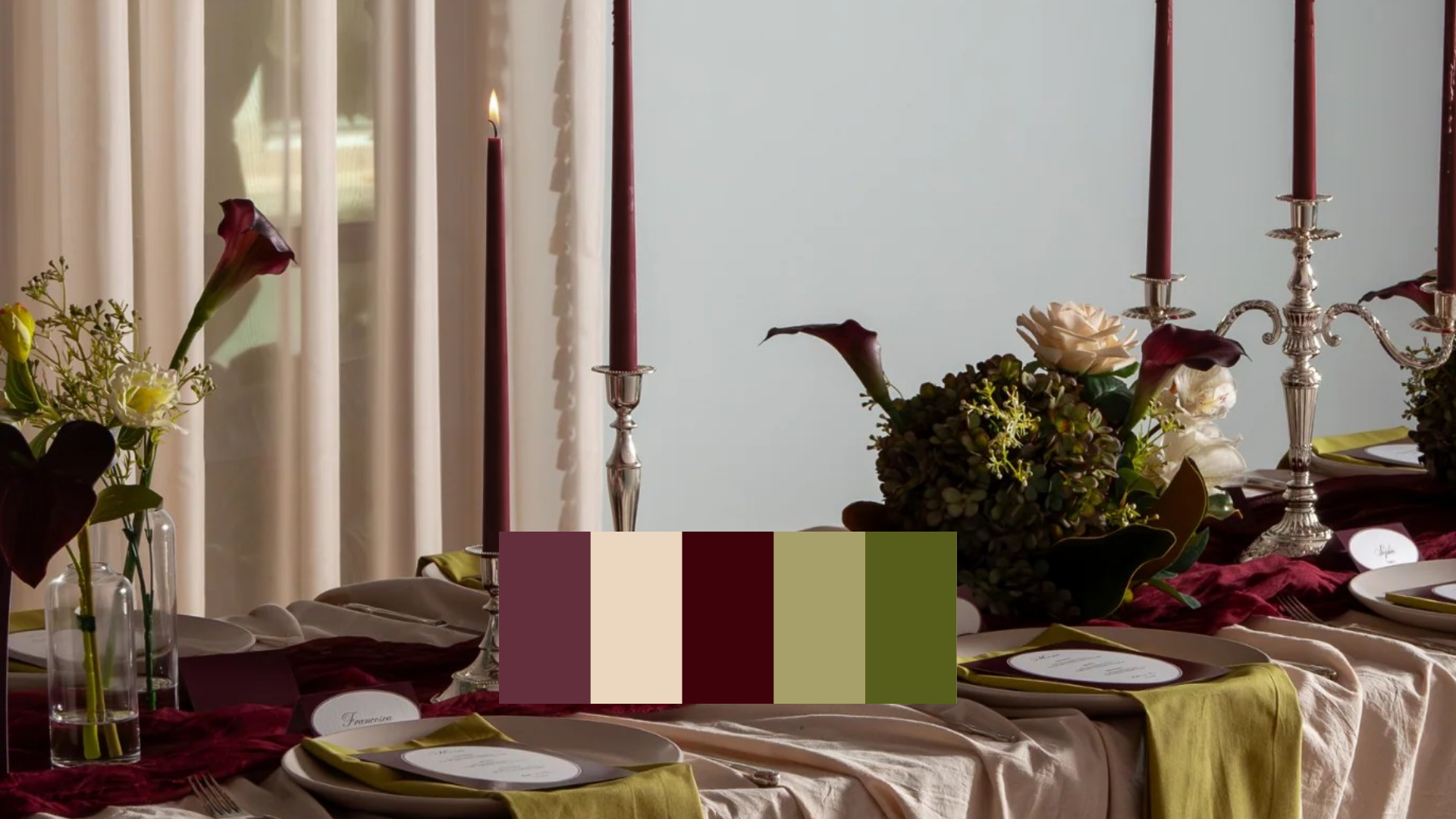 Burgundy & Green Wedding