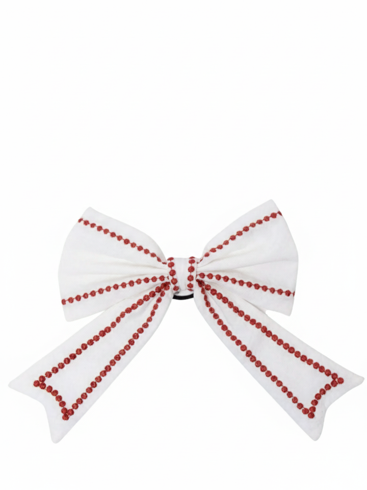 Meringue & Wine Organic Cotton Embroidery Bow Napkin Ring