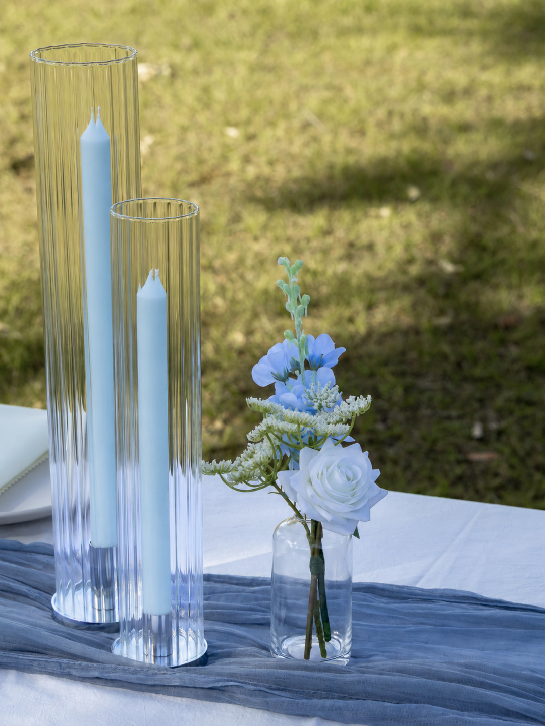 Pastel Blue 30cm Dinner Candles