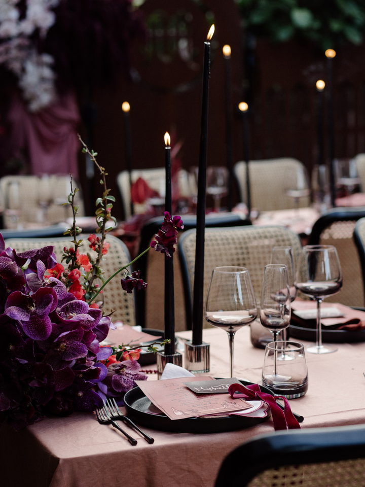 Black 65cm Taper Candles