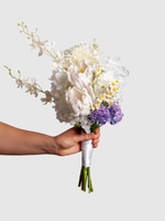 Purple Carnation & White Orchid Bridesmaid Bouquet