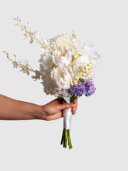 Purple Carnation & White Orchid Bridesmaid Bouquet