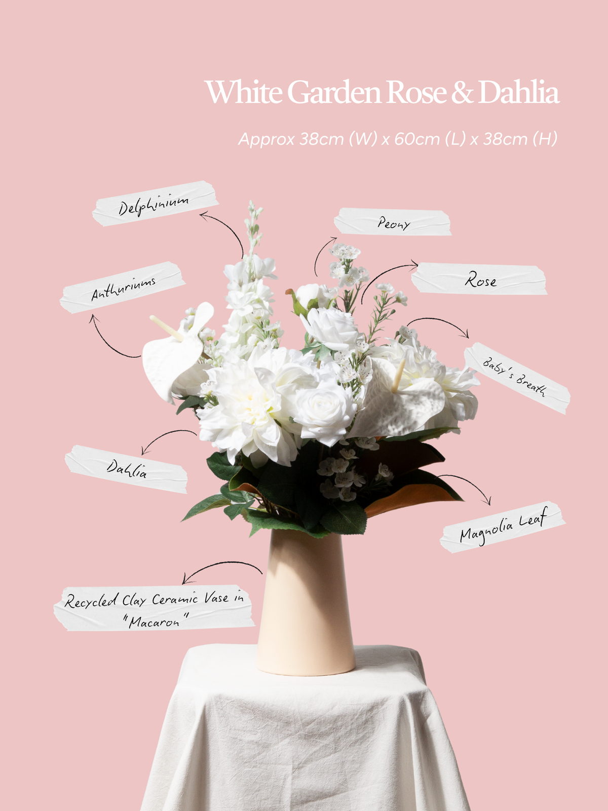 White Rose & Dahlia Arrangement