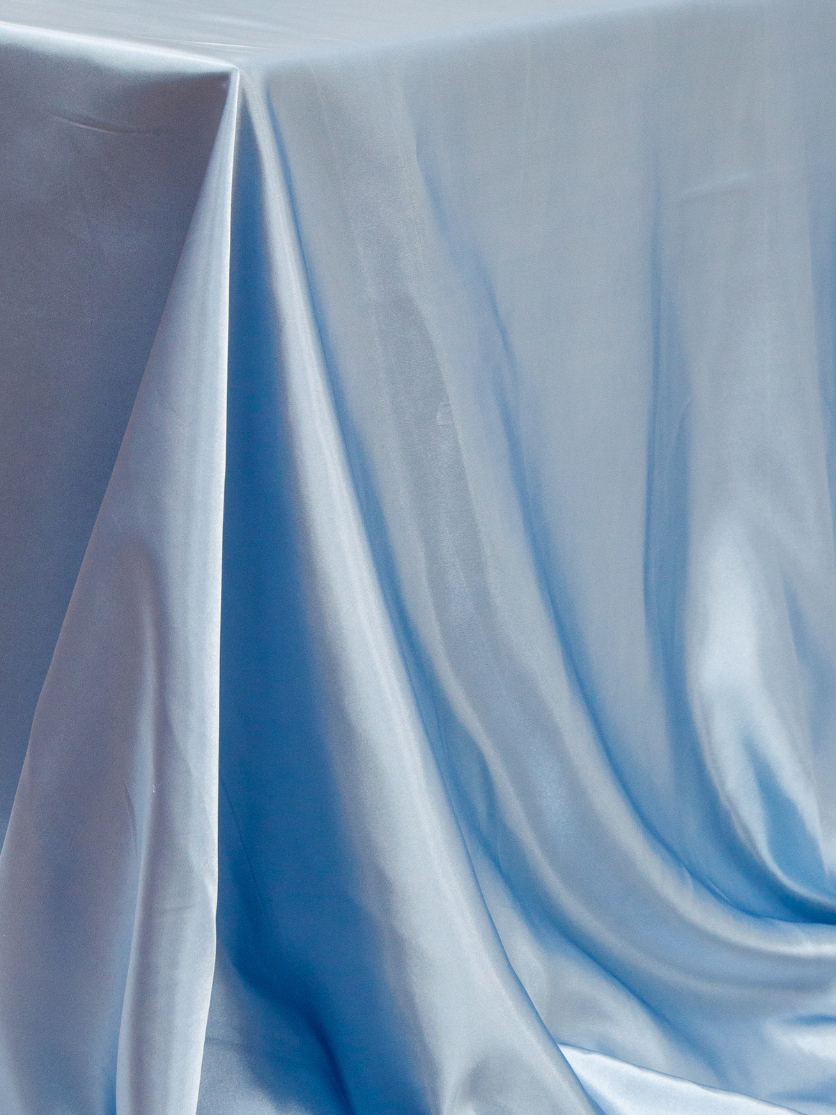 Powder Blue Satin Rectangle Tablecloth - Medium