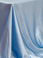 Powder Blue Satin Rectangle Tablecloth - Medium