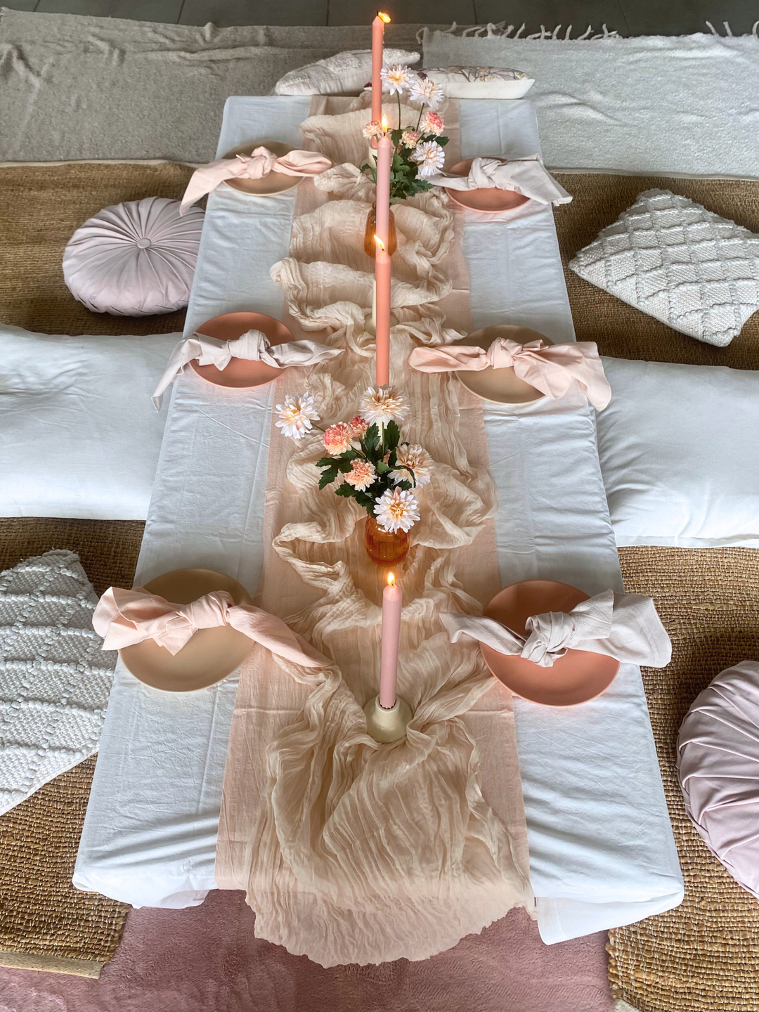 Wheat Cheesecloth Table Runner