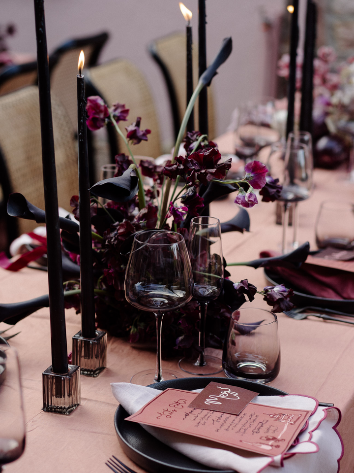 Black 65cm Taper Candles