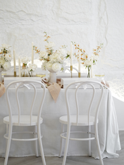 White 30cm Dinner Candles with Gold Metal Holders Trio - Set of 4
