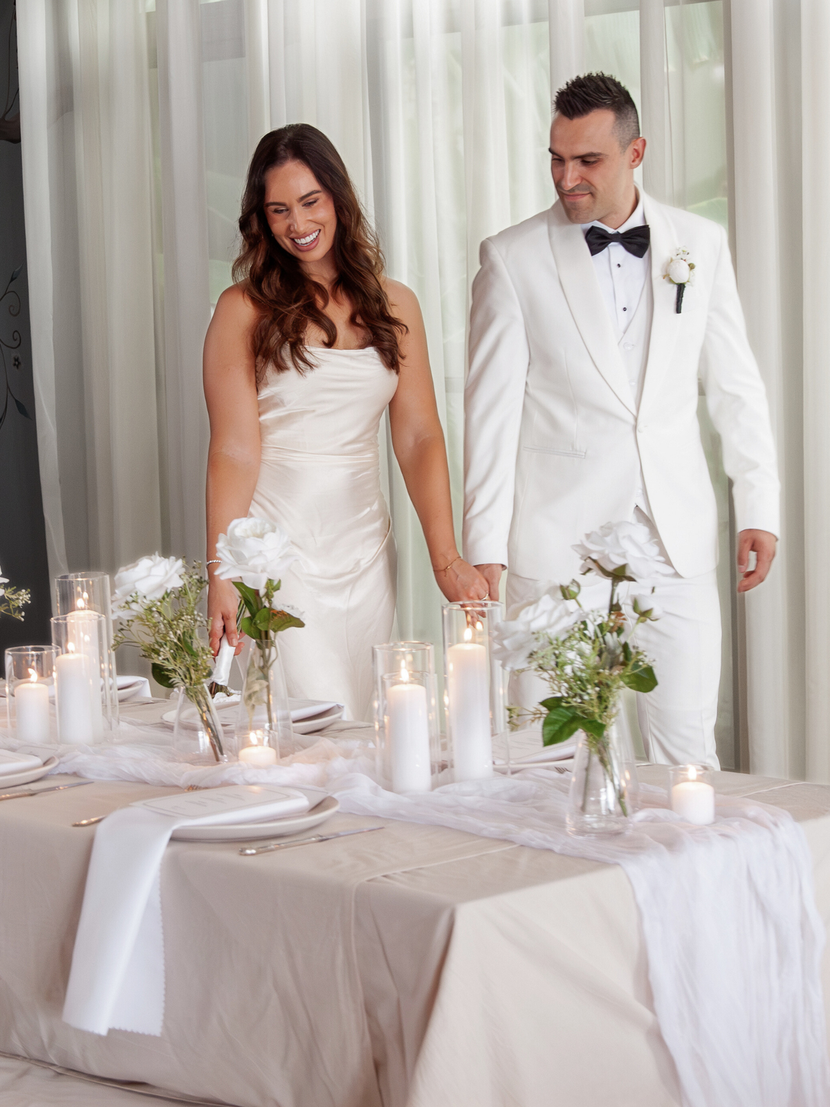 White Cheesecloth Table Runner