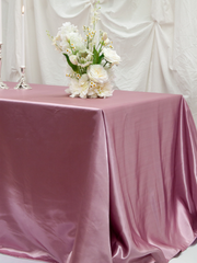Pale Mauve Satin Rectangle Tablecloth - Medium