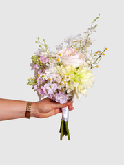 Pink Snapdragon & Light Green Dahlia Bridesmaid Bouquet