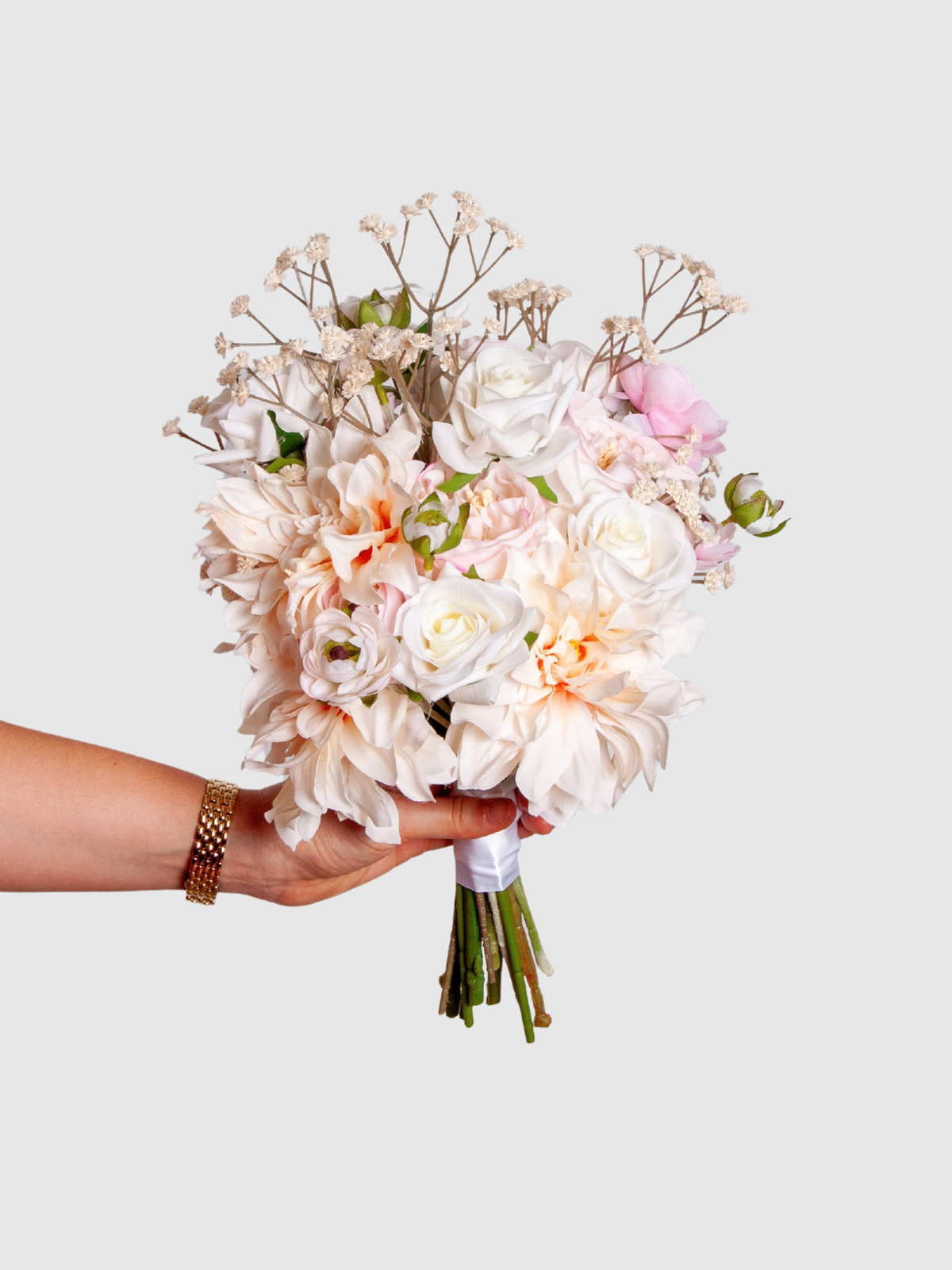 Pink Rose & Ranunculus Wedding Bouquet