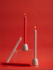 Dinner Candles & Ceramic Candle Holders Bundle