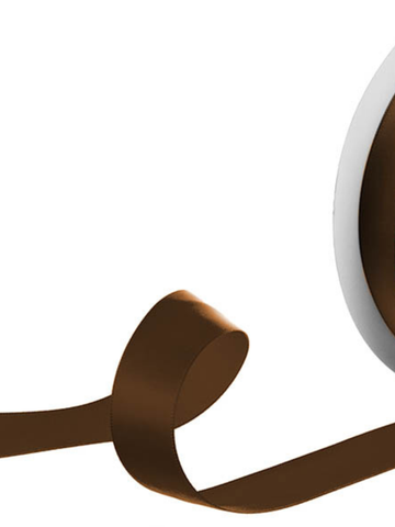 Ribbon Single Face Satin Chocolate 25mm wide x 5m length Pack of 1
