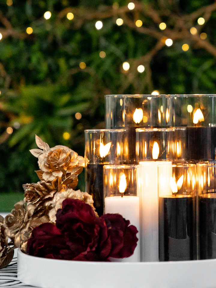 White 8cm x 15cm LED Pillar