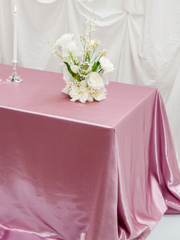 Pale Mauve Satin Rectangle Tablecloth - Medium