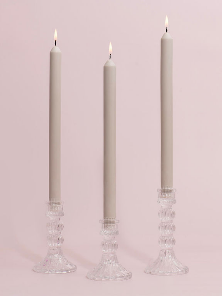 Clear Estelle Glass Candle Holder Trio