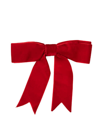 Pre-Made Bow Premium Plush Velvet Red (15Wx15cm) Pack of 1