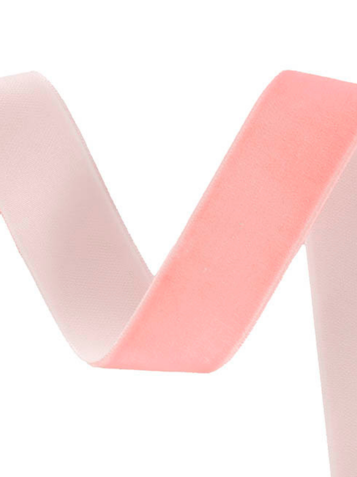 Ribbon Premium Plush Velvet Woven Edge Blush Pink (25mm wide)