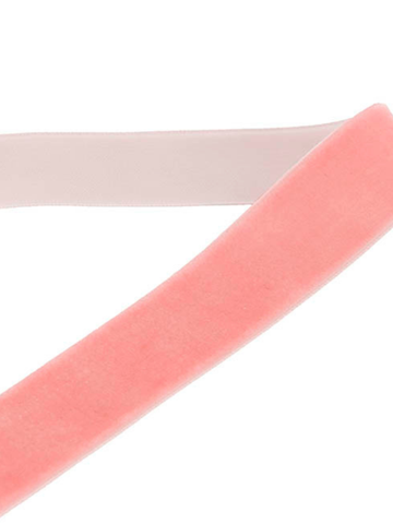 Ribbon Premium Plush Velvet Woven Edge Blush Pink (25mmx20m) Pack of 1