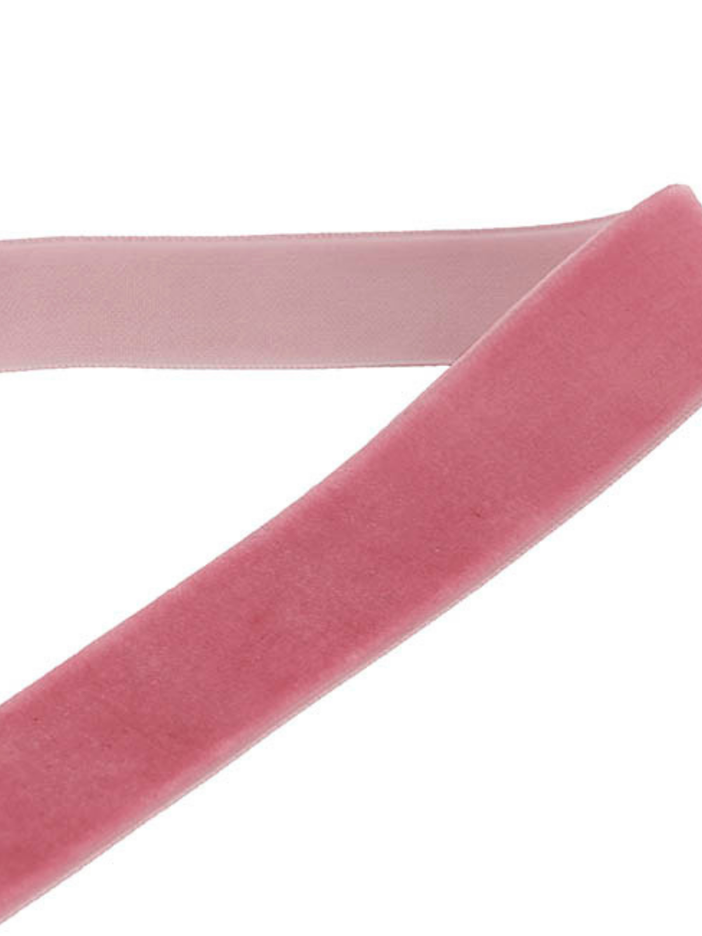 Ribbon Premium Plush Velvet Woven Edge Dusty Pink (25mmx20m) Pack of 1