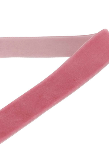 Ribbon Premium Plush Velvet Woven Edge Dusty Pink (25mmx20m) Pack of 1