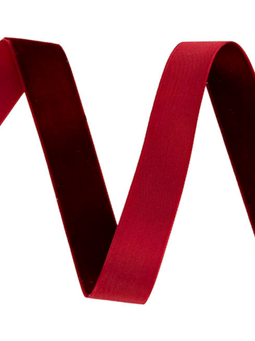 Ribbon Premium Plush Velvet Woven Edge Burgundy (25mmx20m) Pack of 1