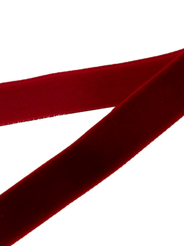 Ribbon Premium Plush Velvet Woven Edge Burgundy (25mmx20m) Pack of 1