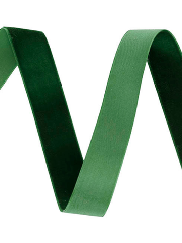 Ribbon Premium Plush Velvet Woven Forest Green (25mmx20m) Pack of 1