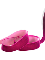 Ribbon Premium Plush Velvet Woven Edge Flamingo (25mm wide)