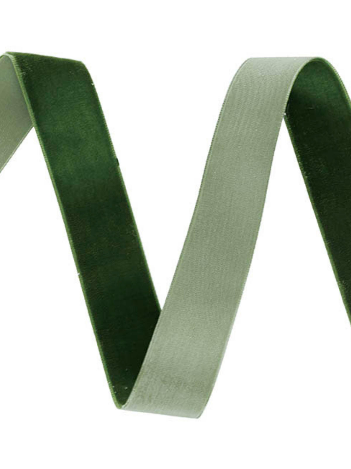 Ribbon Premium Plush Velvet Woven Edge Olive Green (25mm wide)