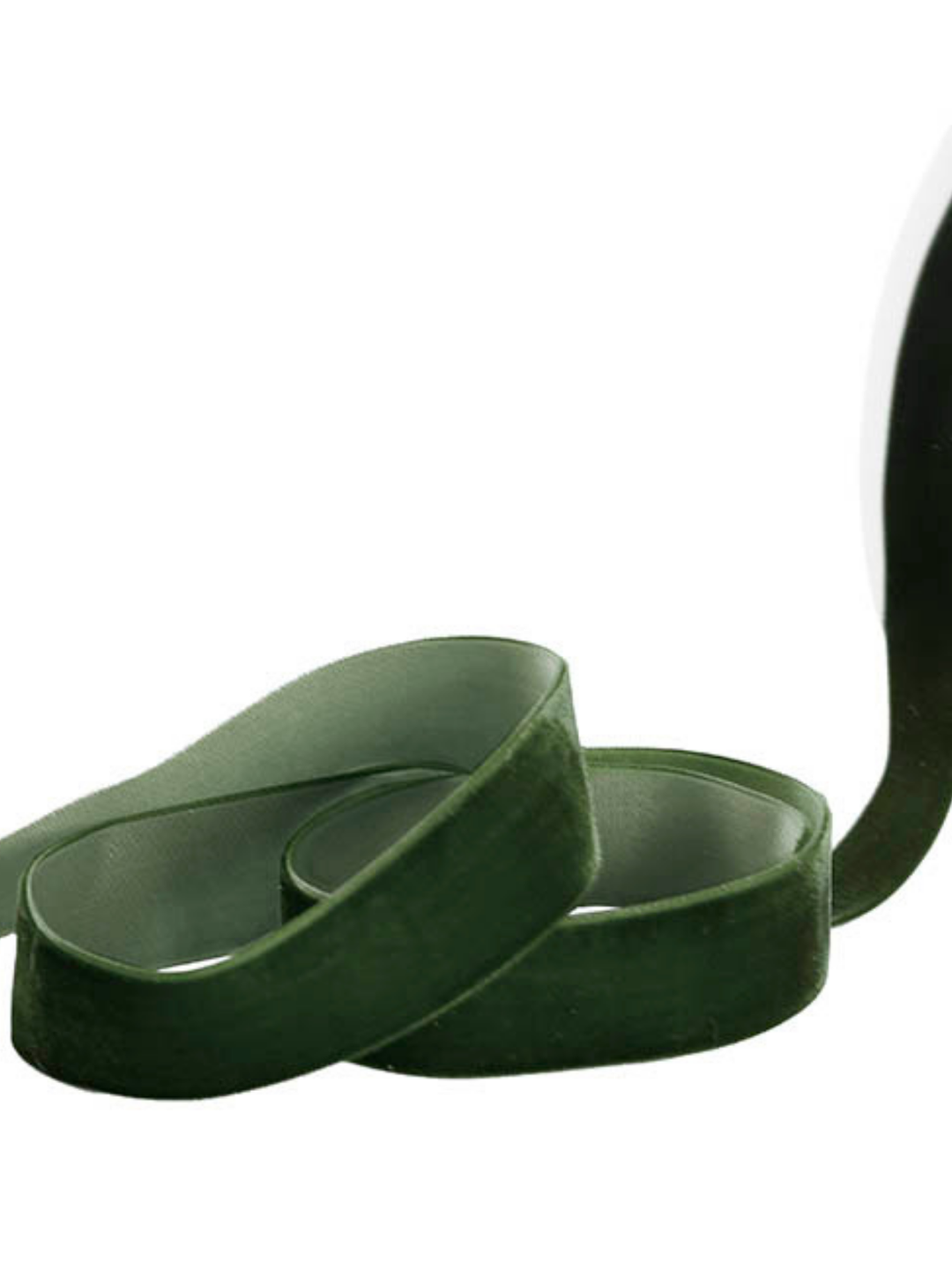 Ribbon Premium Plush Velvet Woven Edge Moss (25mmx20m) Pack of 1