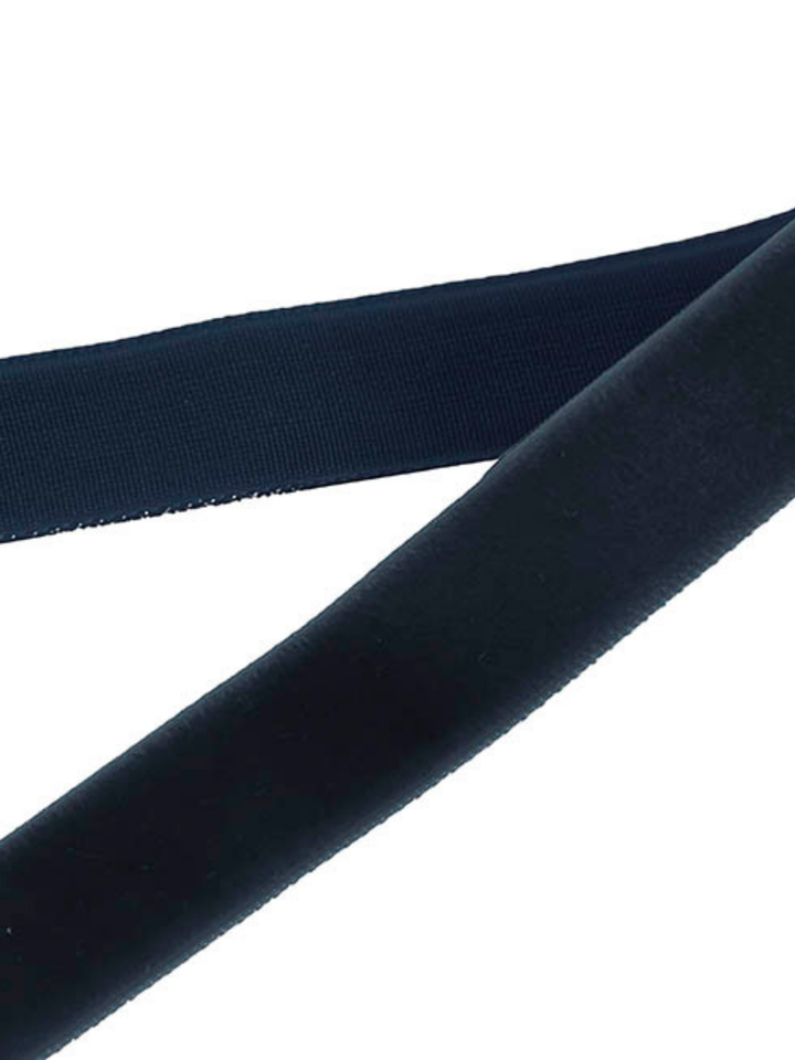 Ribbon Premium Plush Velvet Woven Edge Dark Navy Blue (25mmx20m) Pack of 1