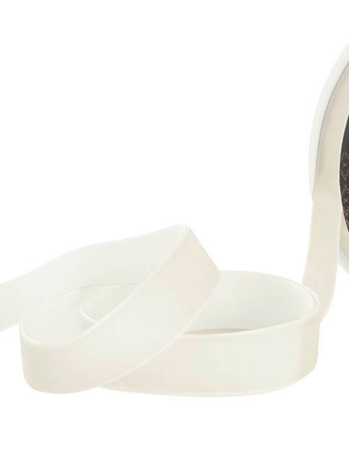 Ribbon Premium Plush Velvet Woven Edge White (25mmx20m) Pack of 1