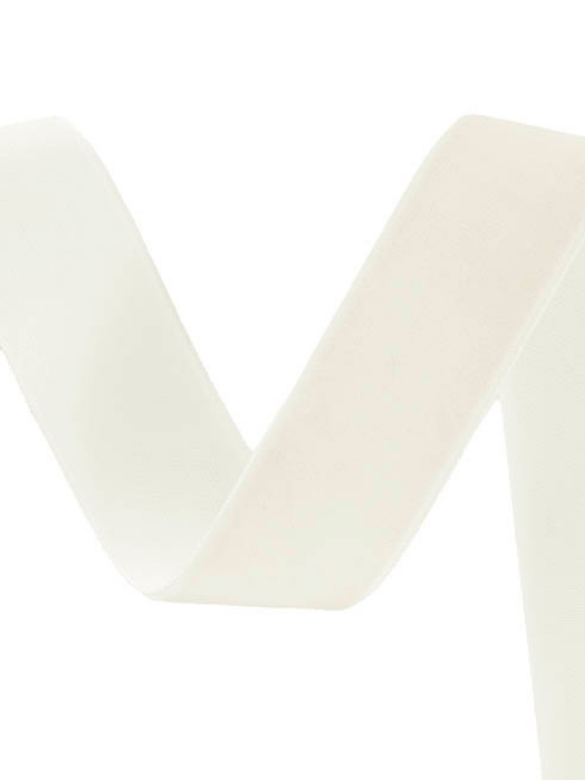 Ribbon Premium Plush Velvet Woven Edge White (25mm wide)