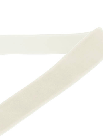 Ribbon Premium Plush Velvet Woven Edge White (25mmx20m) Pack of 1