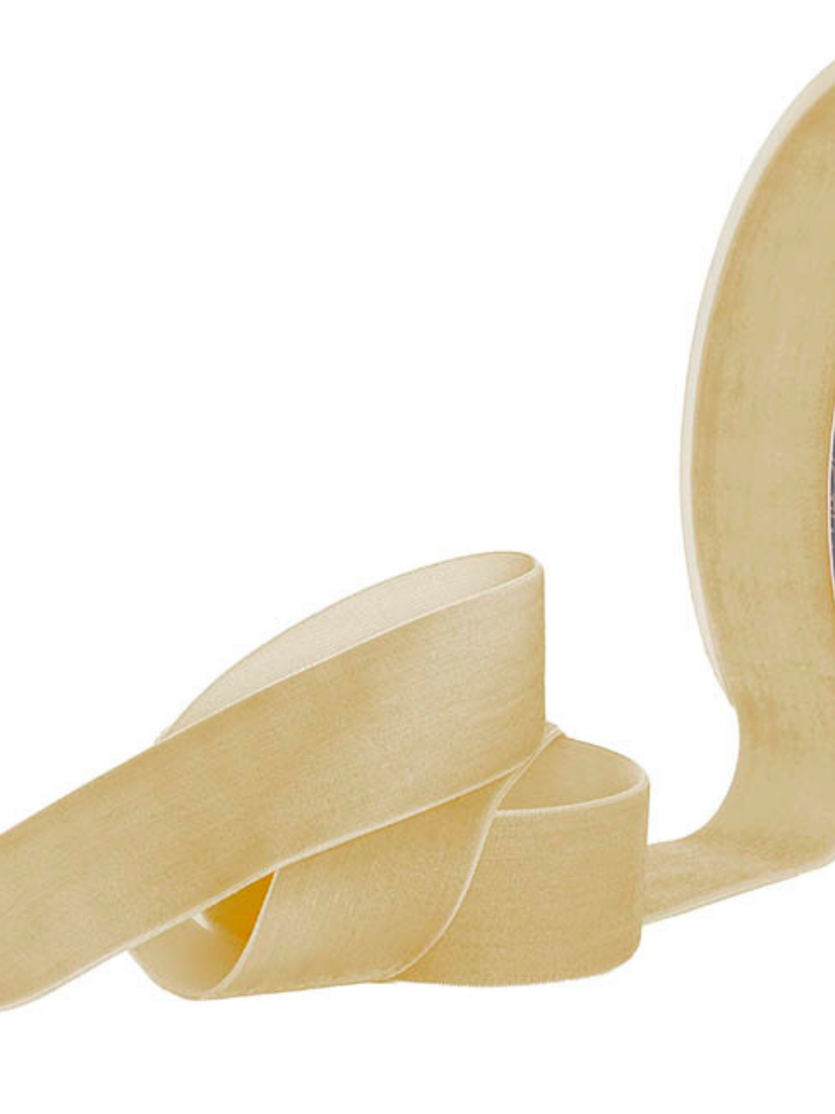 Ribbon Premium Plush Velvet Woven Edge Ivory (38mmx20m) Pack of 1